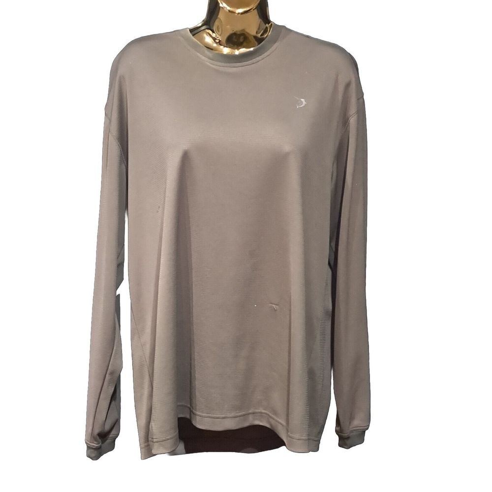 2 Reel Legends Dark Khaki Long Sleeve Crew Neck Size M